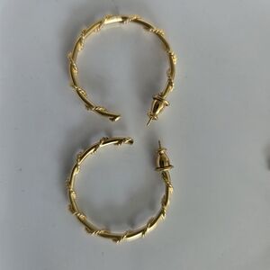 Vintage, Monet, Goldtone Hoop Earrings
